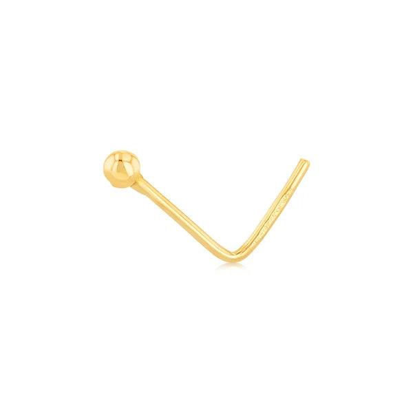 Gold Ball Sterling Silver Stud