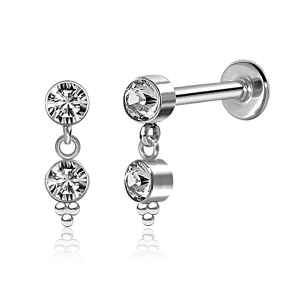 Crystal Drop Labret Bar Surgical Steel