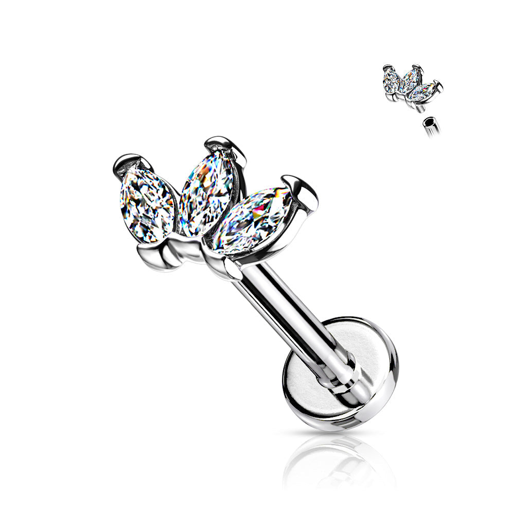 Butterfly-shaped crystal earring on a white background