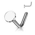 Surgical Steel Flat Disk Silver Nose Stud