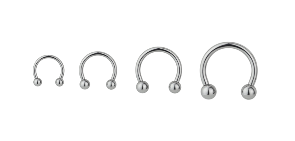 Titanium 16 Gauge Silver Horseshoes