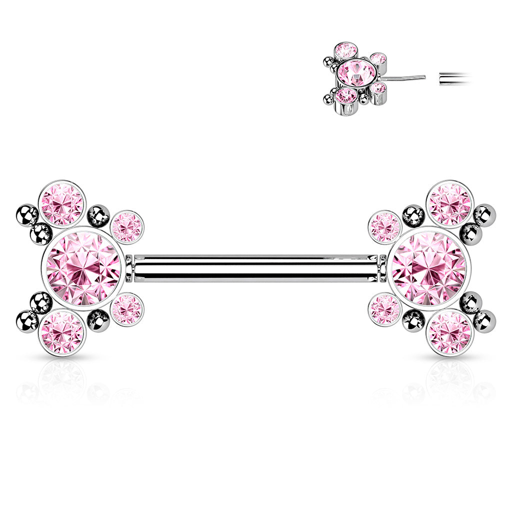 Pink Crystal Nipple Bar