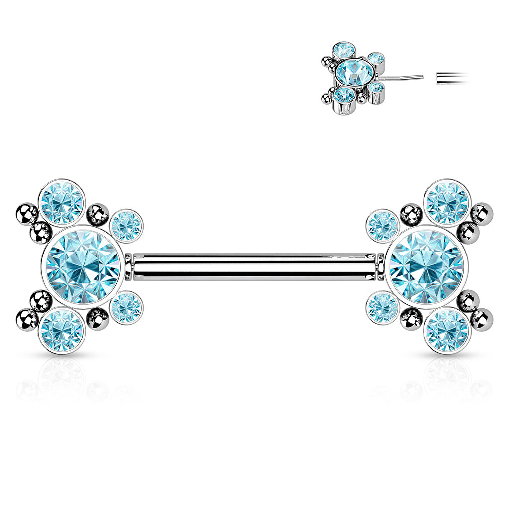 Blue Crystal Nipple Bar
