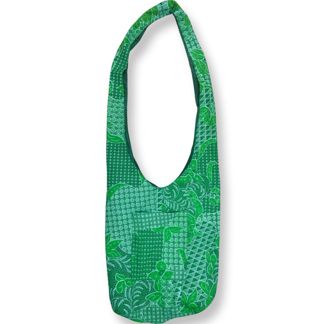 Bohemian Cotton Batik Shoulder Bag Green