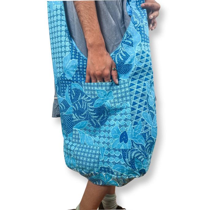 Bohemian Cotton Batik Shoulder Bag Blue