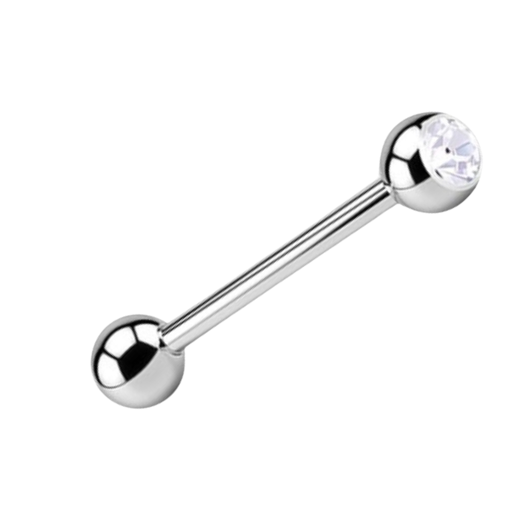Surgical Steel Crystal Tongue Bars