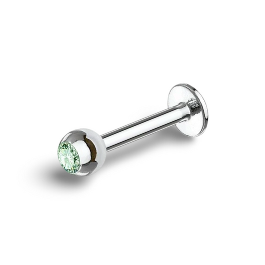 Surgical Steel Peridot Labret Bar 16 Gauge