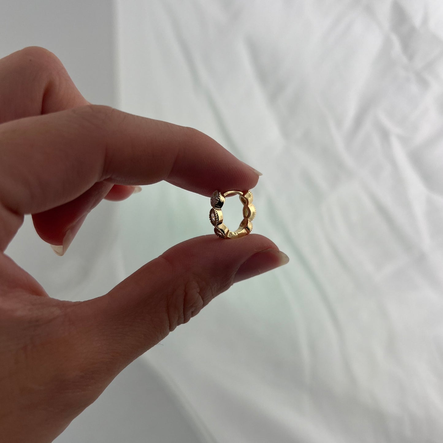 Crystal Cubic Zirconia Hoops 18k Plated