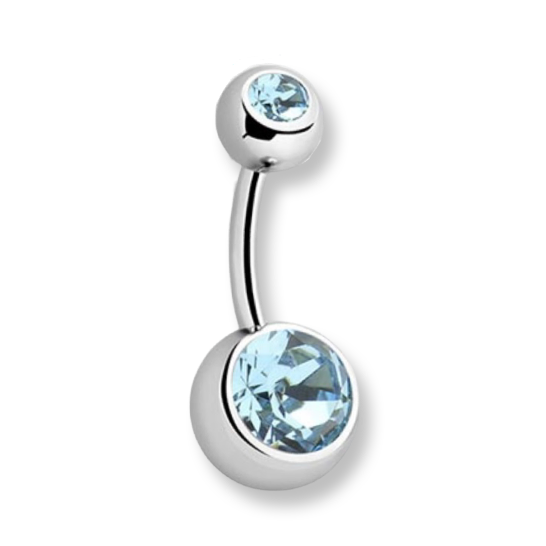 Aquamarine Crystal Belly Bar