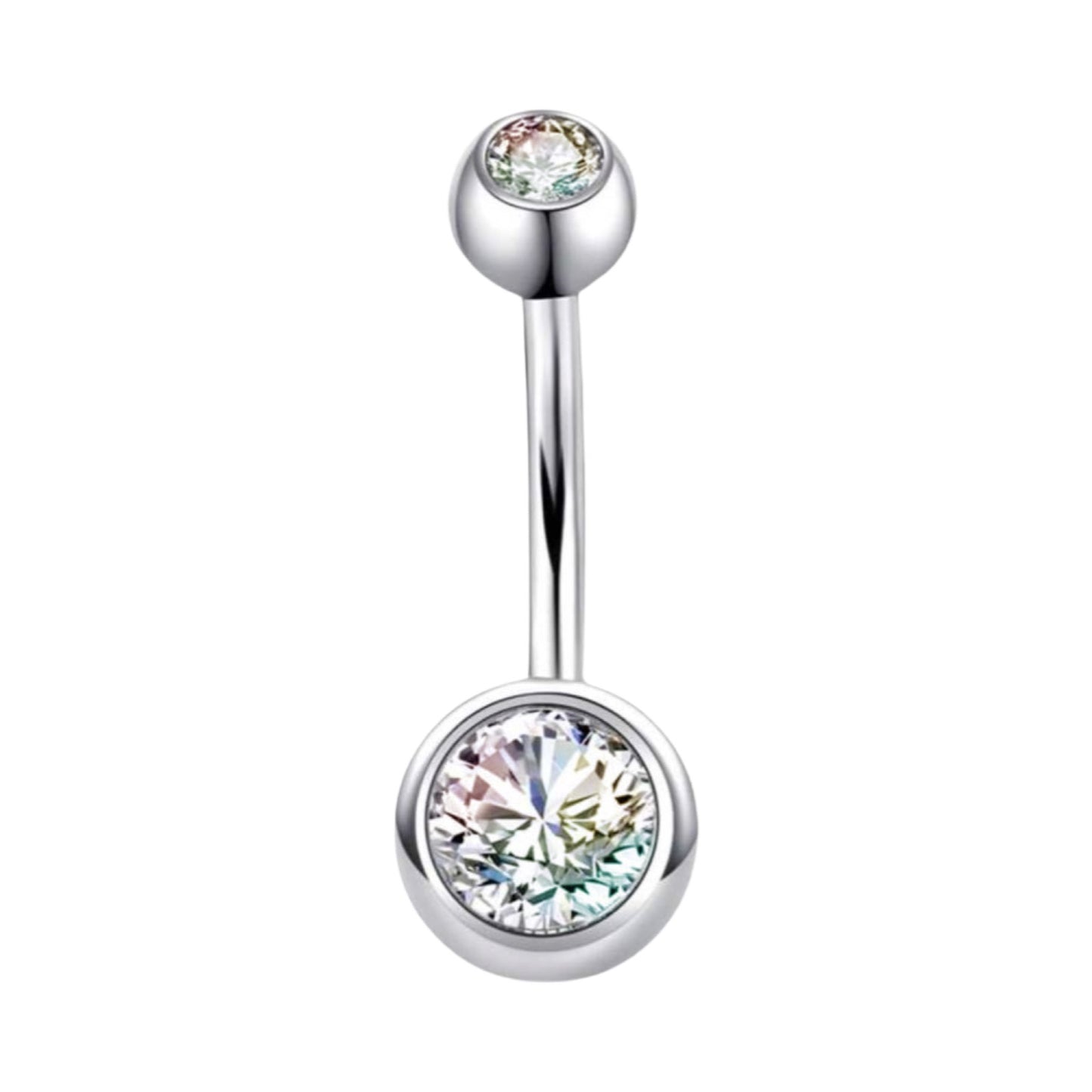 Rainbow Double Jewel Belly Bar