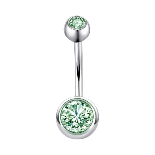Peridot Double Jewel Belly Bar