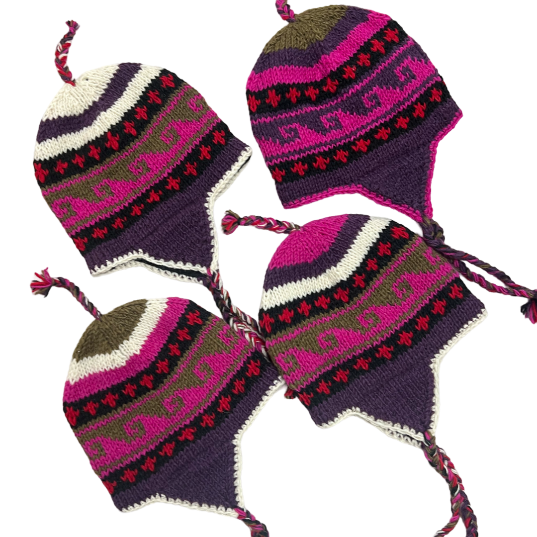 Pink Earflap Beanie