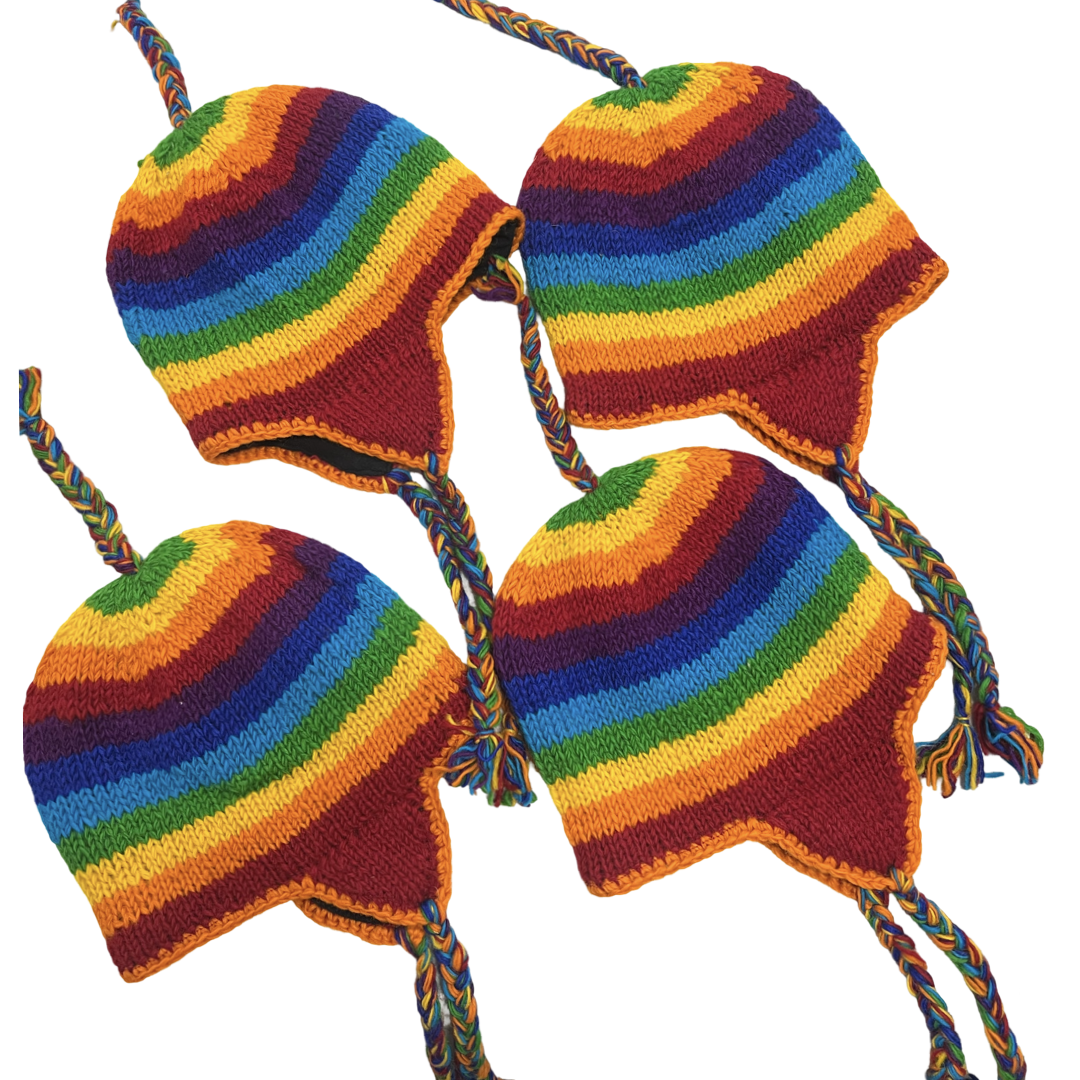 Rainbow Earflap Beanie