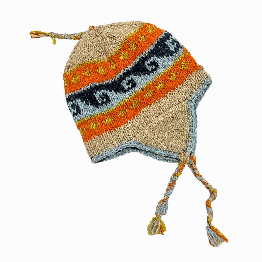 Orange Earflap Beanie