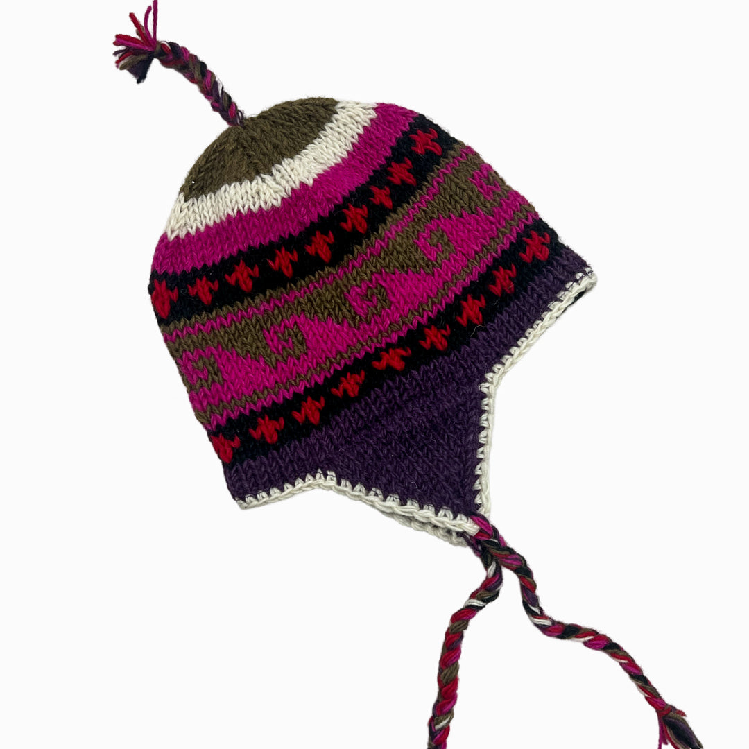 Pink Earflap Beanie