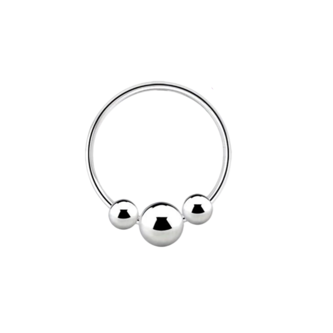 Sterling Silver Nose Rings Three Balls