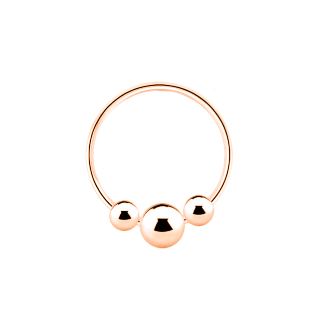 Sterling Silver Nose Rings Three Balls