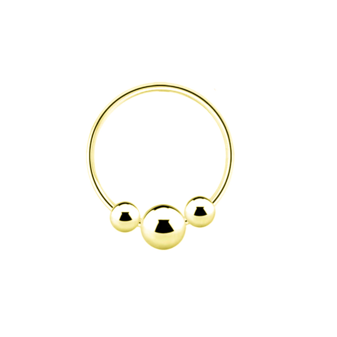 Sterling Silver Nose Rings Three Balls