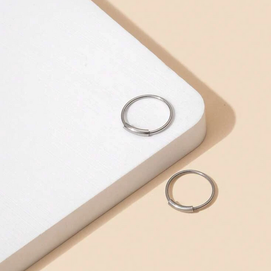 Sterling Silver Nose Rings with Rod