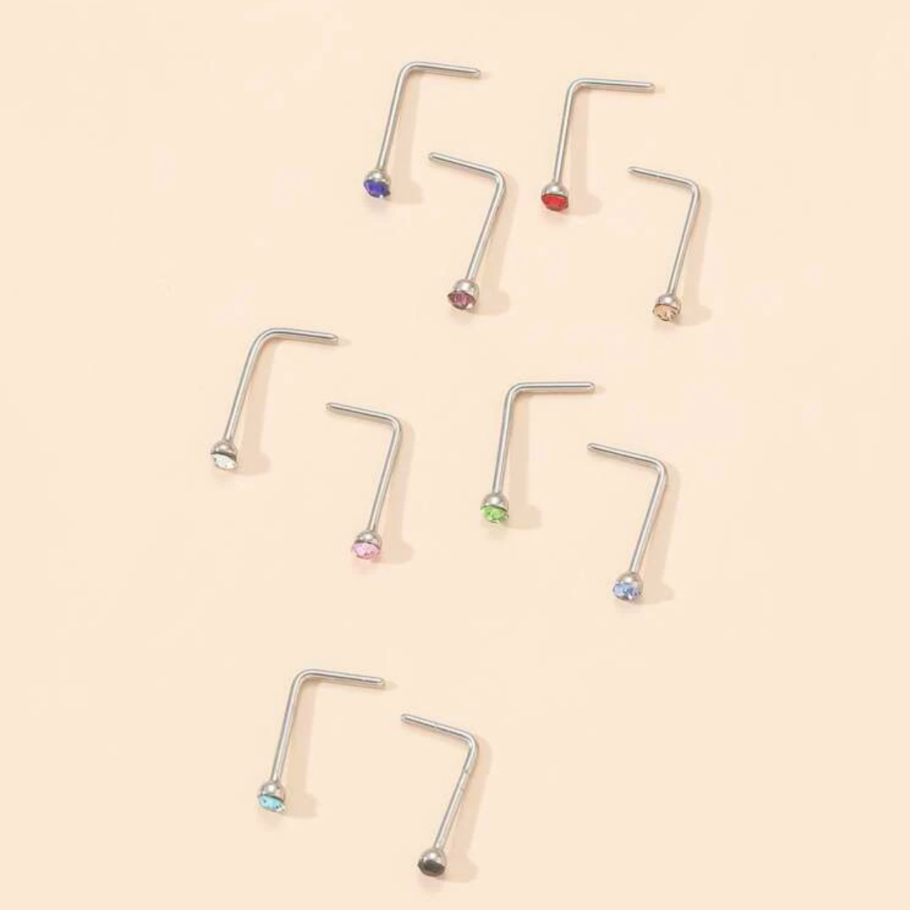 Aquamarine Surgical Steel Stud