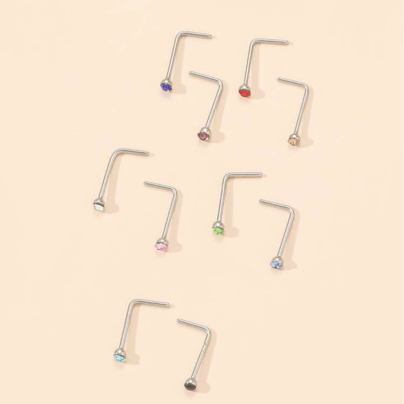 Crystal Surgical Steel Stud