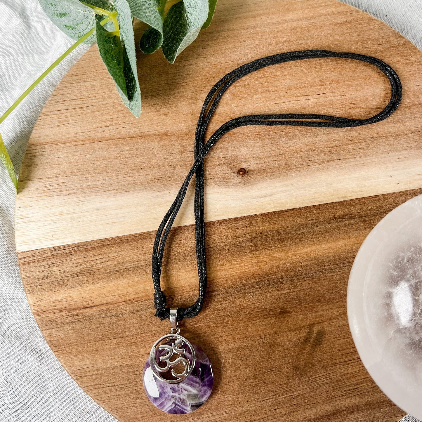 Amethyst Ohm Necklace