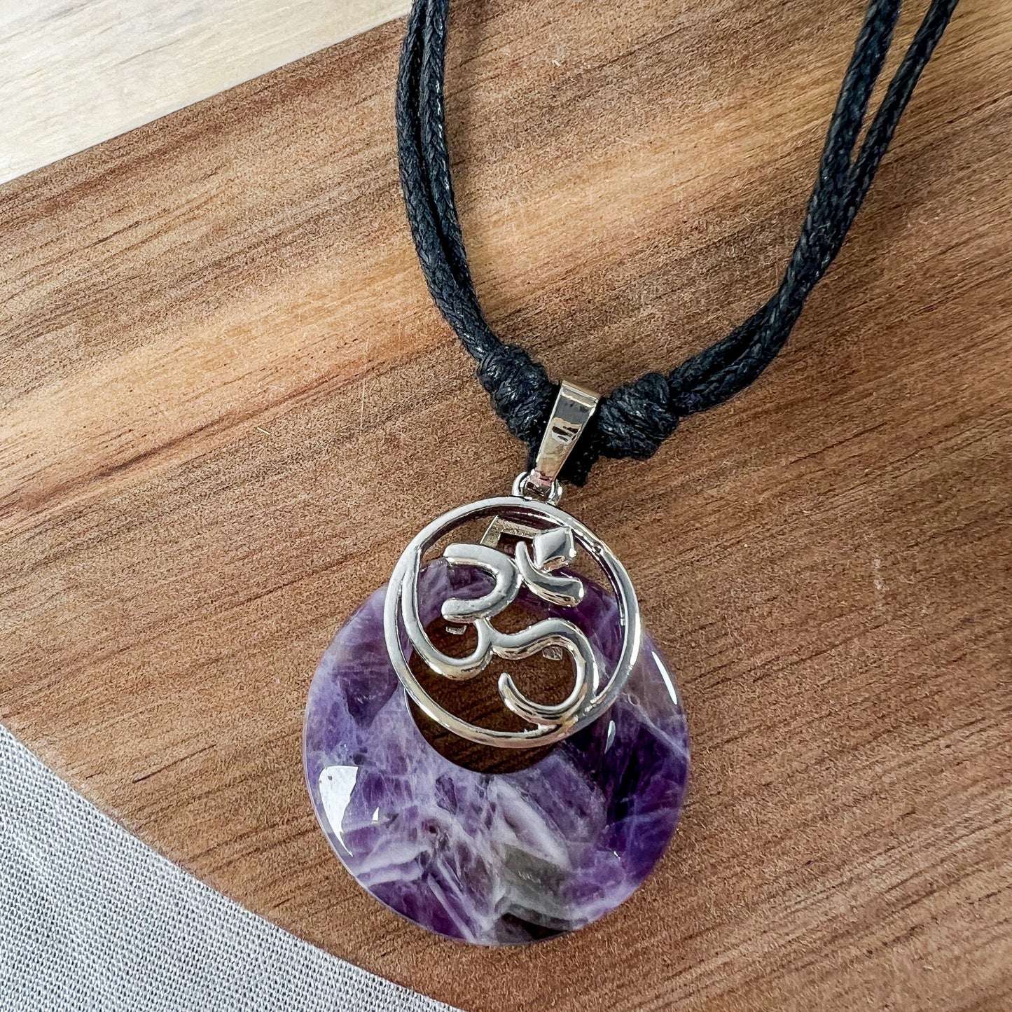 Amethyst Ohm Necklace