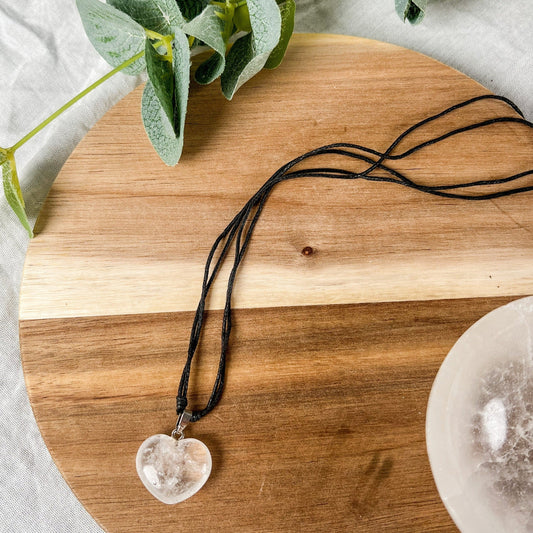 Clear Quartz Heart Necklace