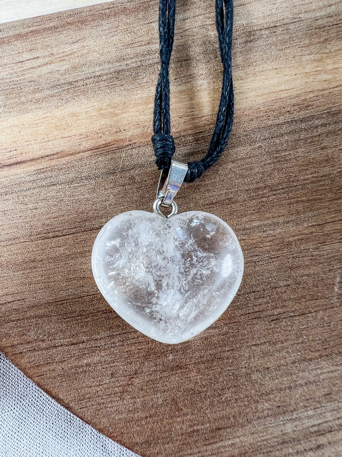 Clear Quartz Heart Necklace