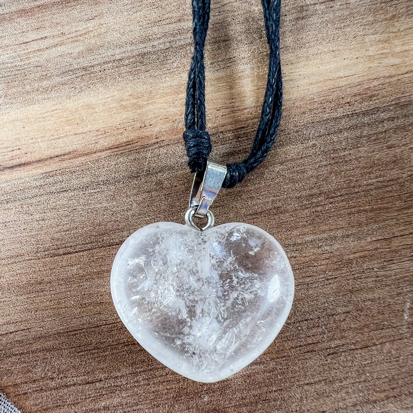 Clear Quartz Heart Necklace