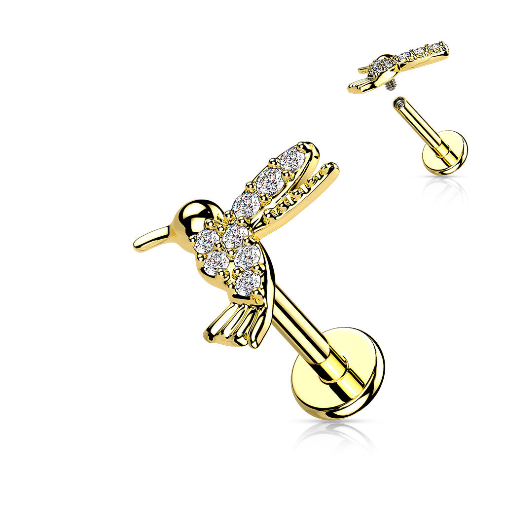 Humming Bird Labret Bar Surgical Steel