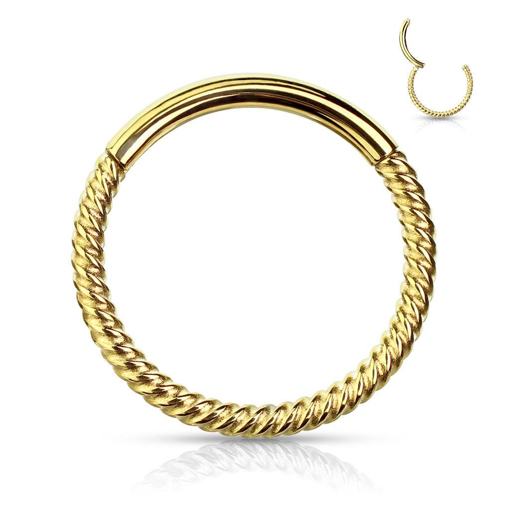 Twisted Clicker Ring Surgical Steel