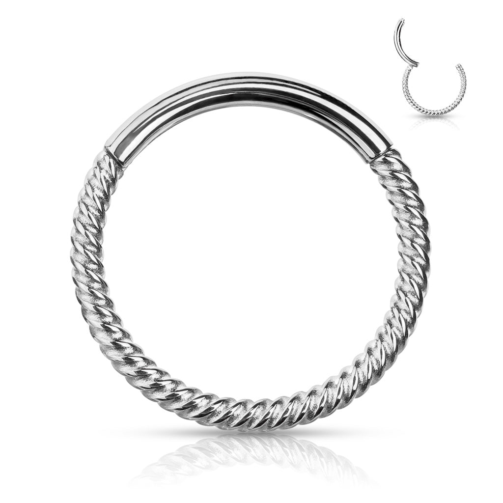 Twisted Clicker Ring Surgical Steel
