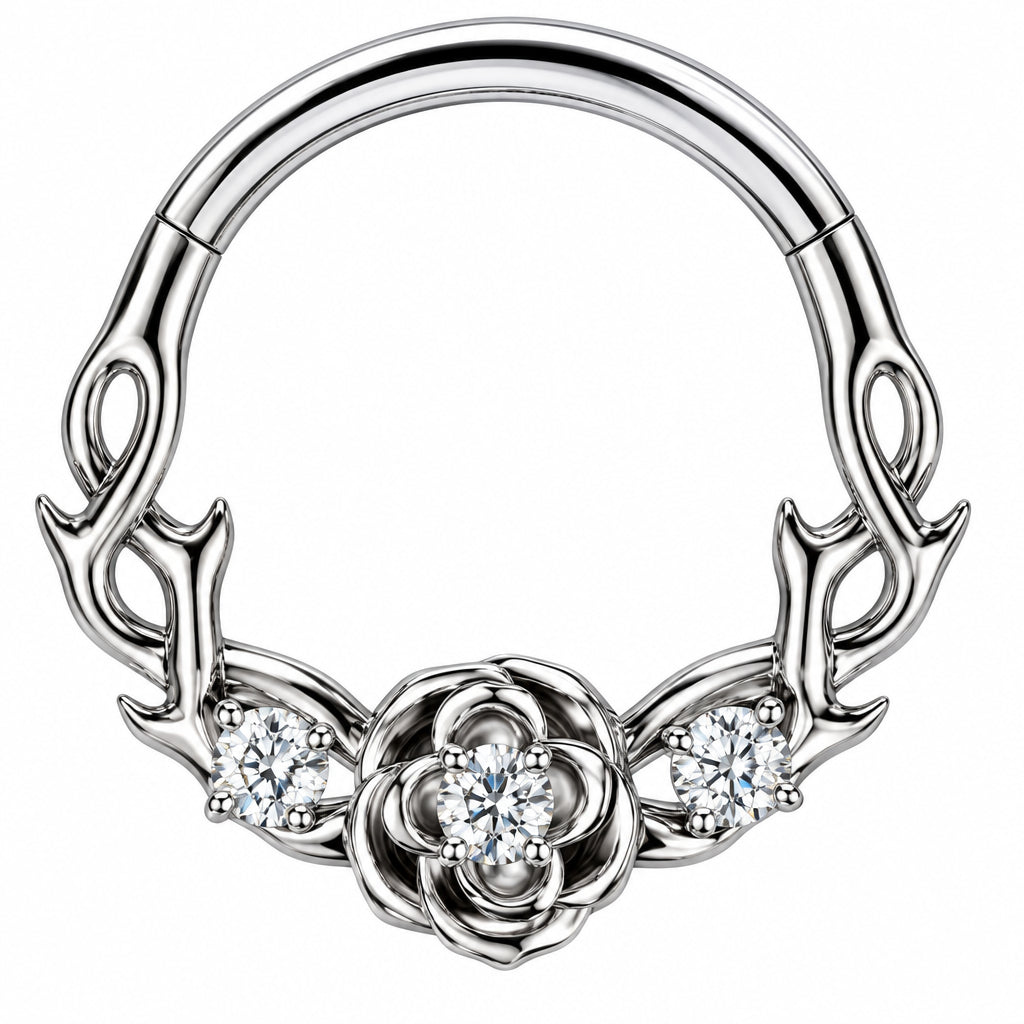 Rose and thorns silver