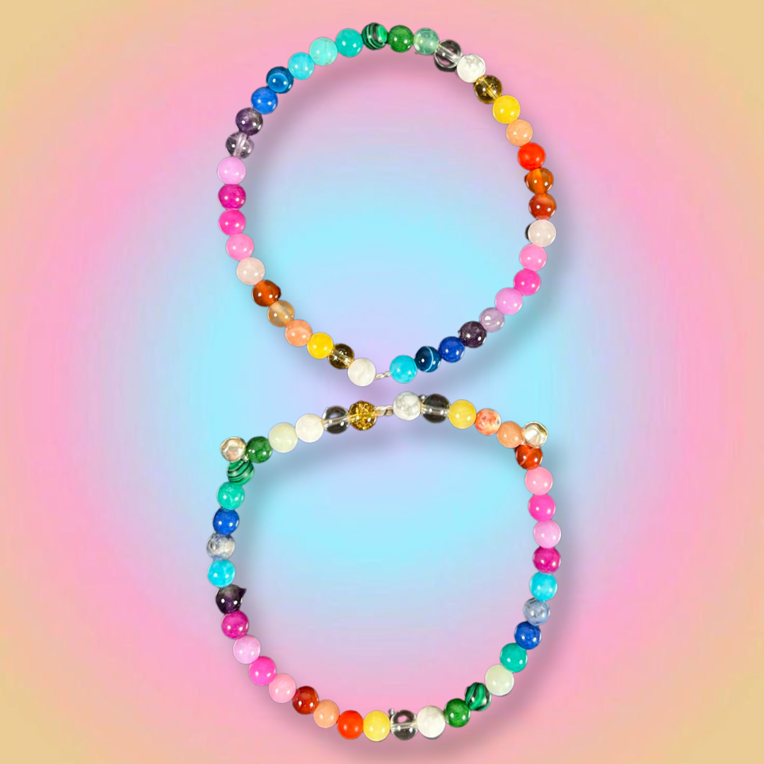 Rainbow Gemstone Anklet