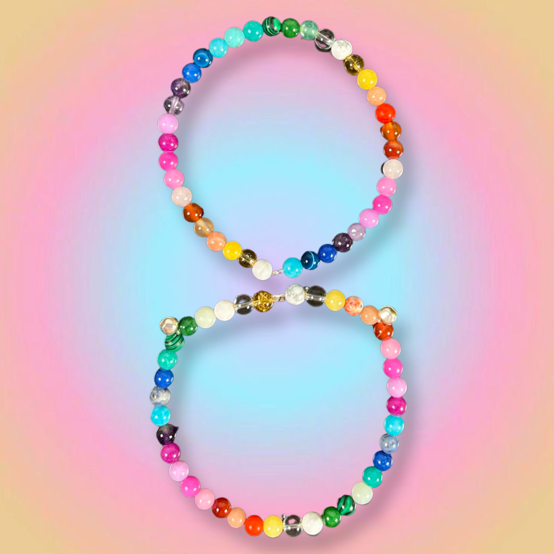 Rainbow Gemstone Anklet