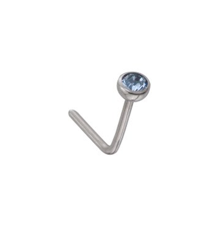 Aquamarine Surgical Steel Stud