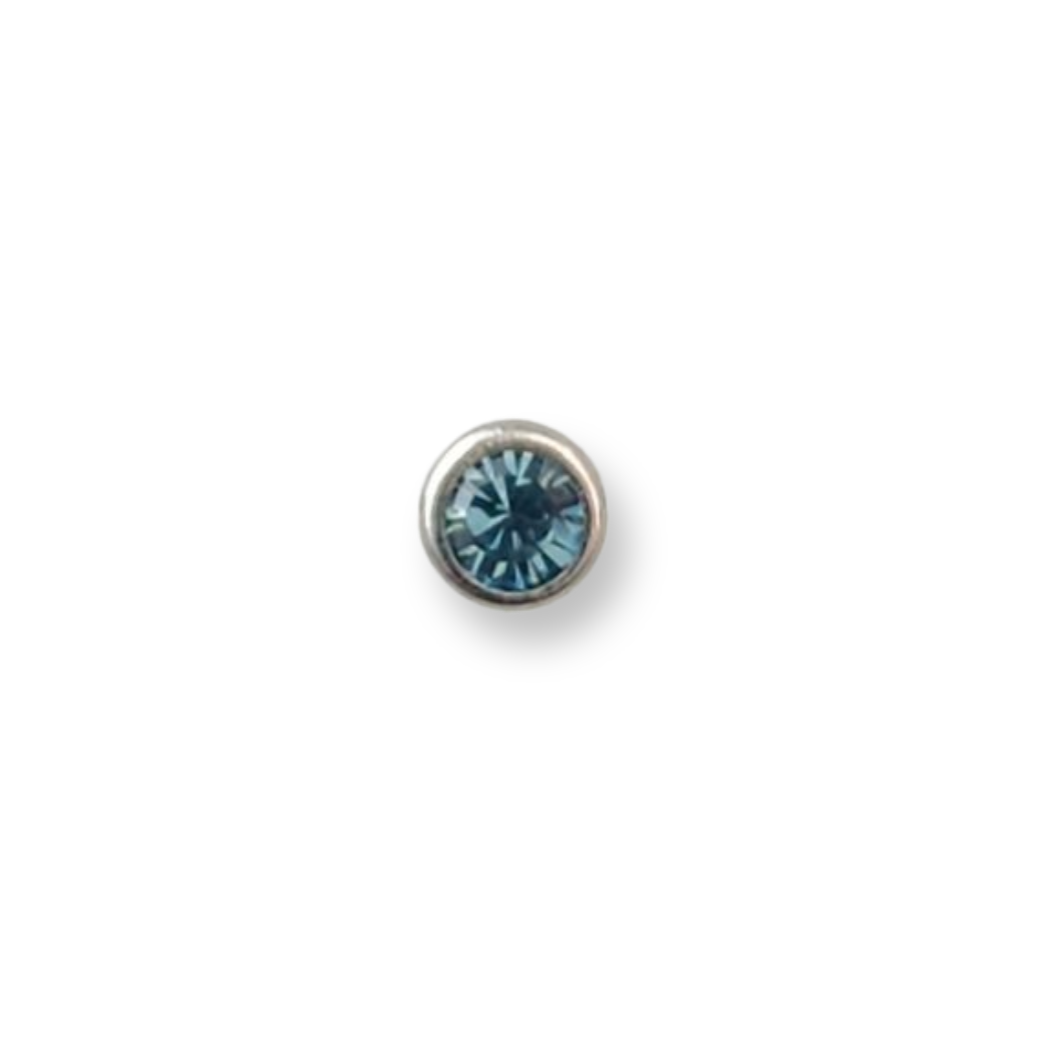 Aquamarine Surgical Steel Stud