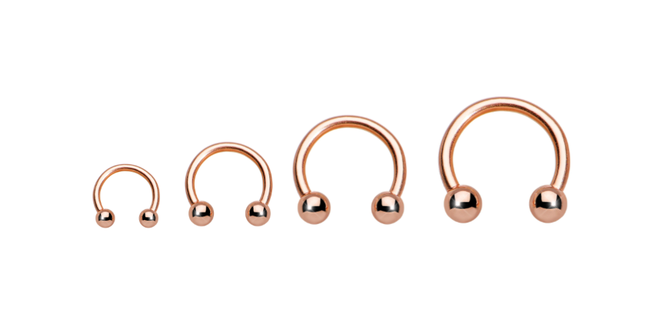 Rose Gold Horseshoes 16 Gauge