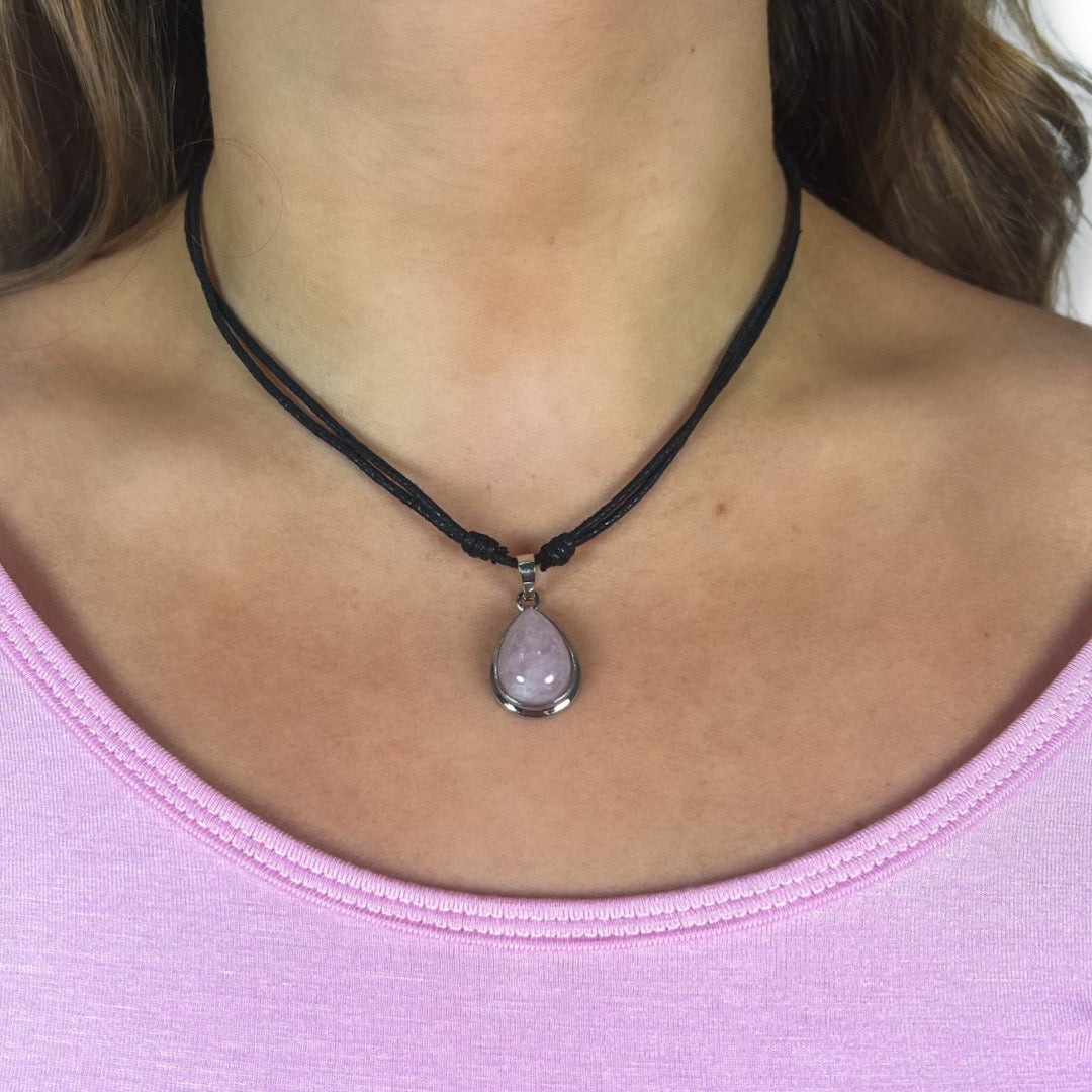 Rose Quartz Tear Drop Platinum