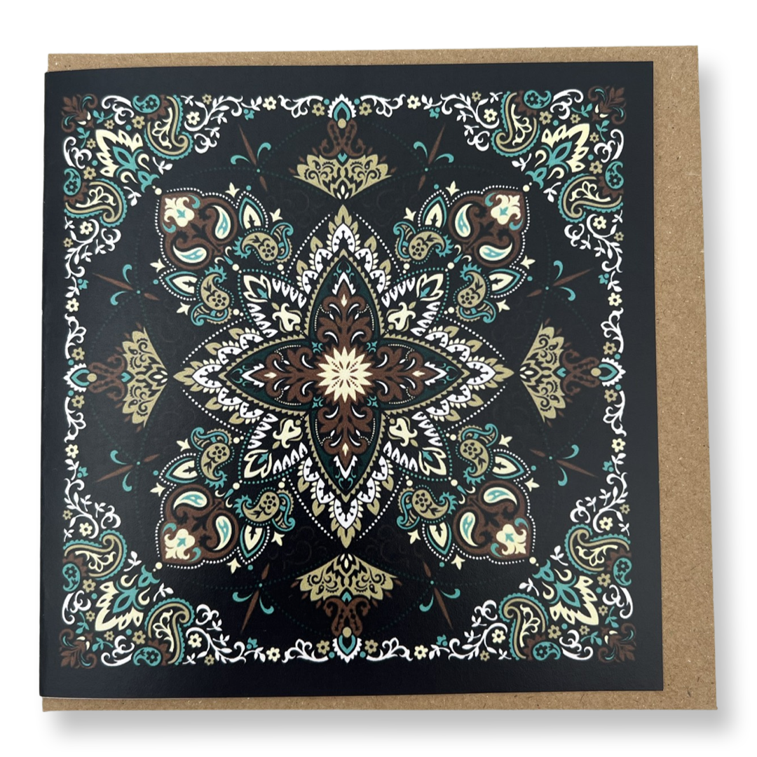 Teal & Brown Card