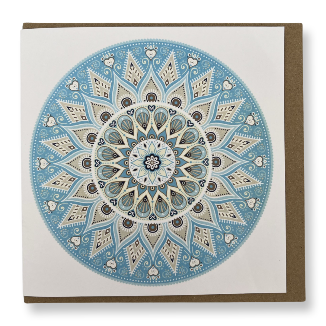 Aquamarine Mandala Card