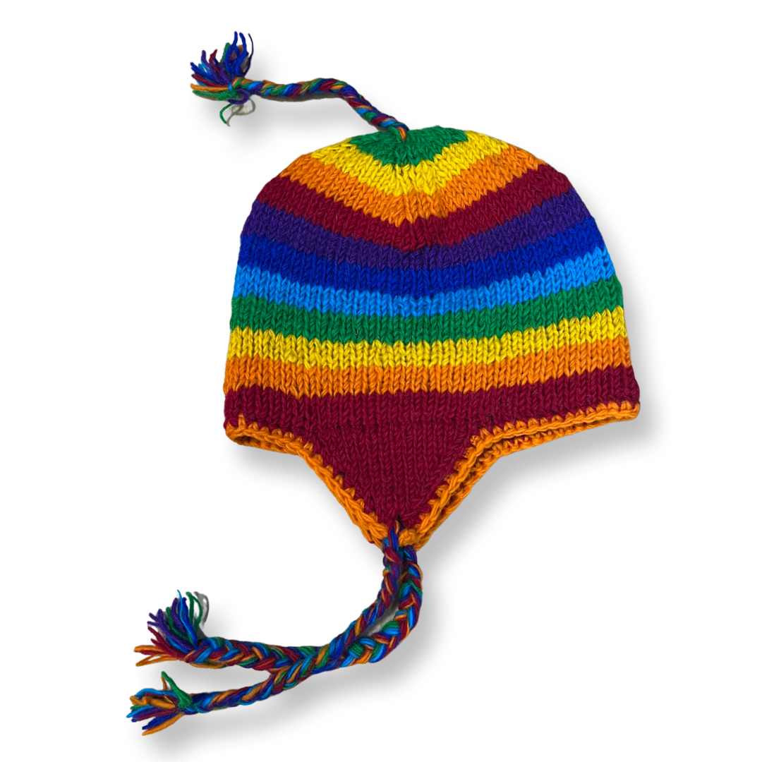 Rainbow Earflap Beanie