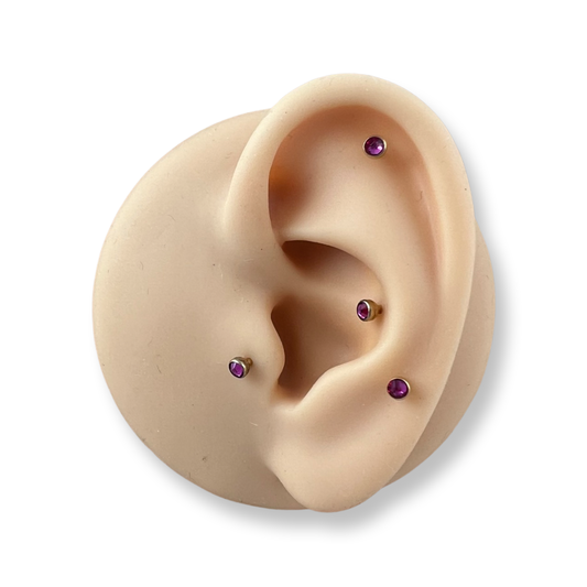 Amethyst Gold Flat 16 Gauge