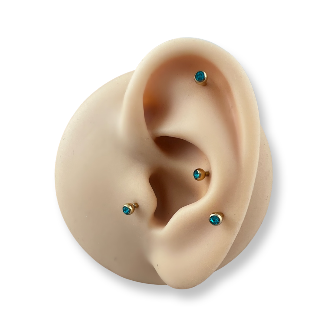 Turquoise Gold Round 16 Gauge
