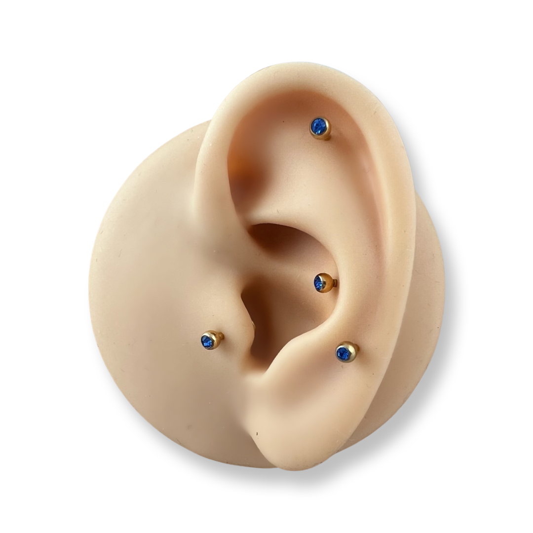 Sapphire Gold Round 16 Gauge