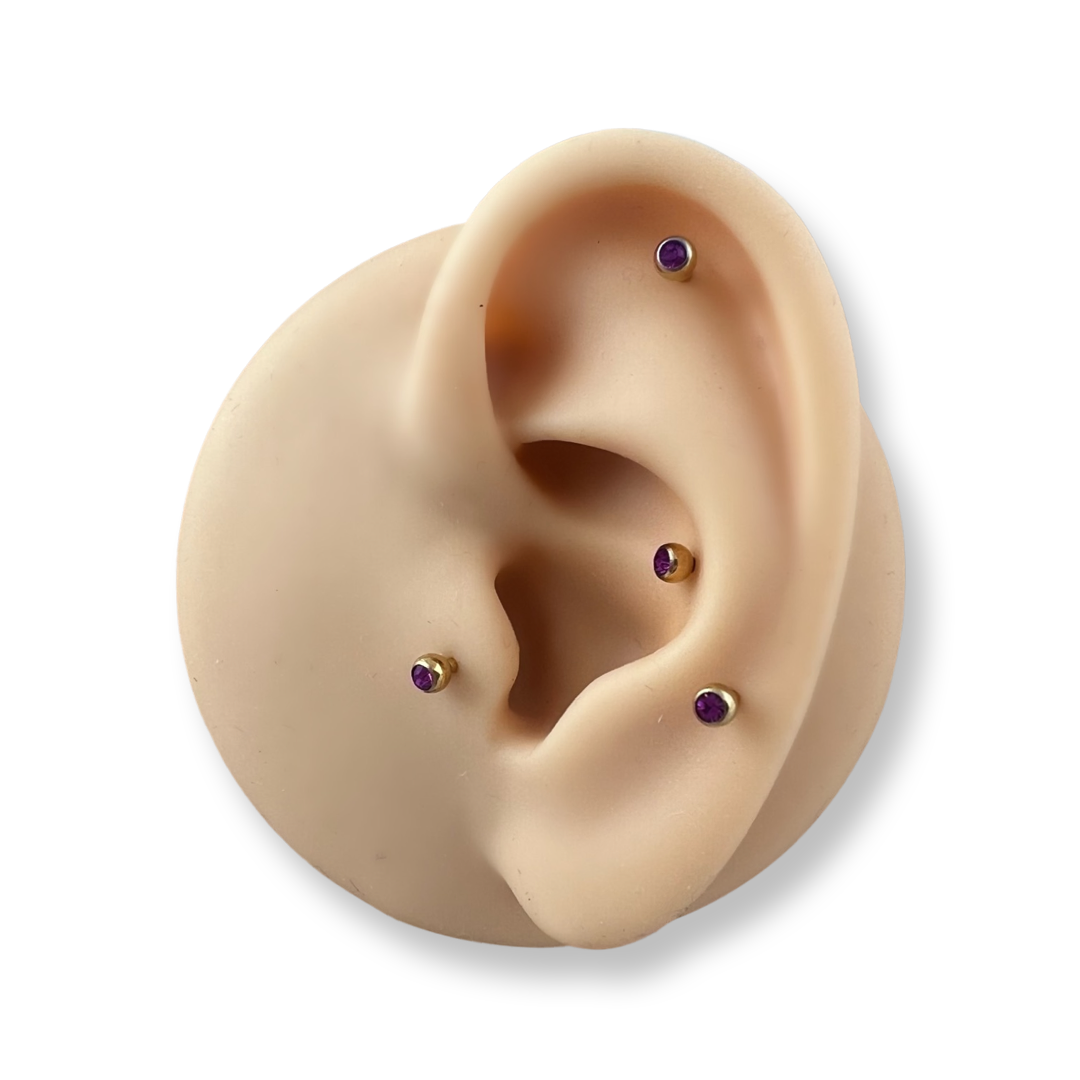Amethyst Gold Round 16 Gauge