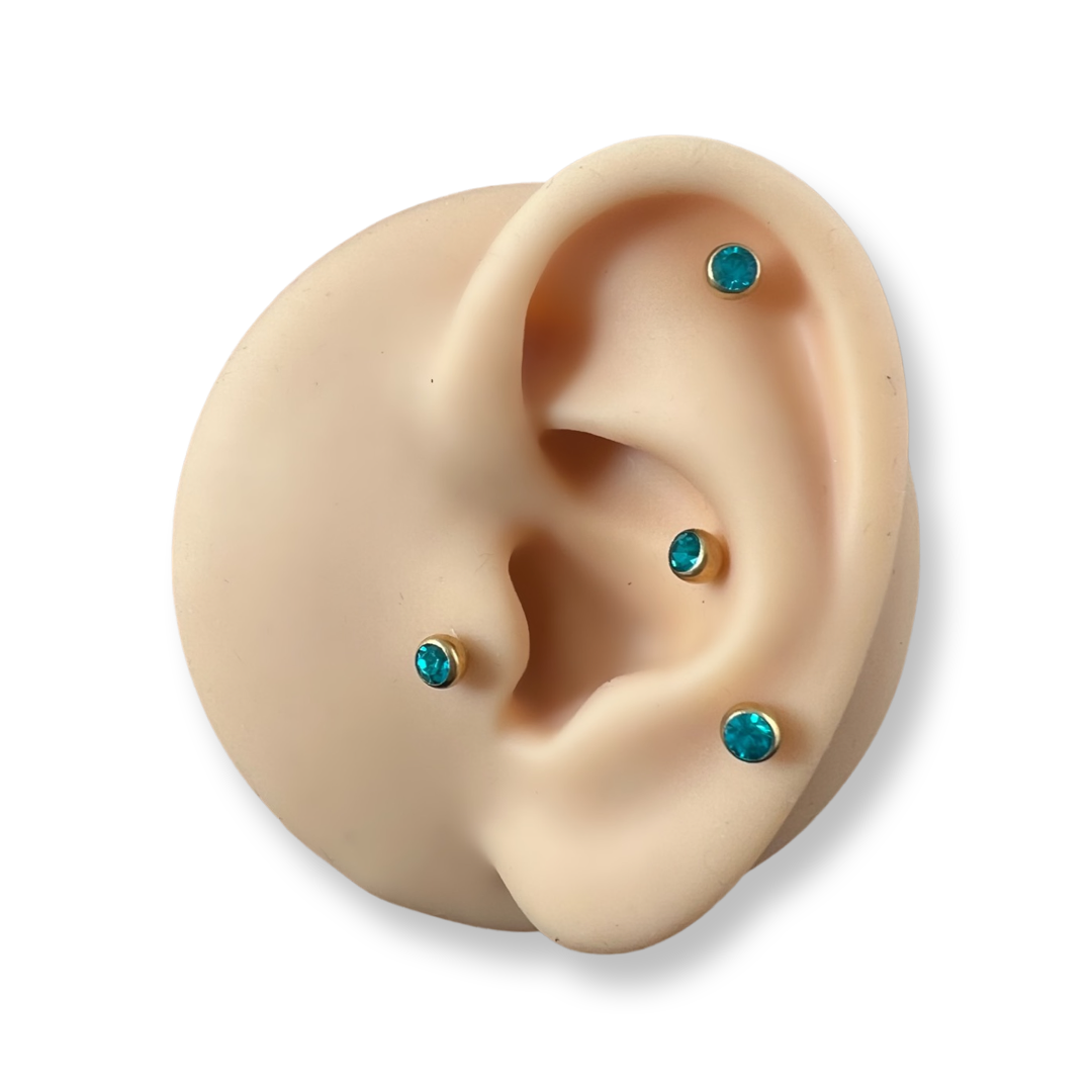 Turquoise Gold Round 16 Gauge