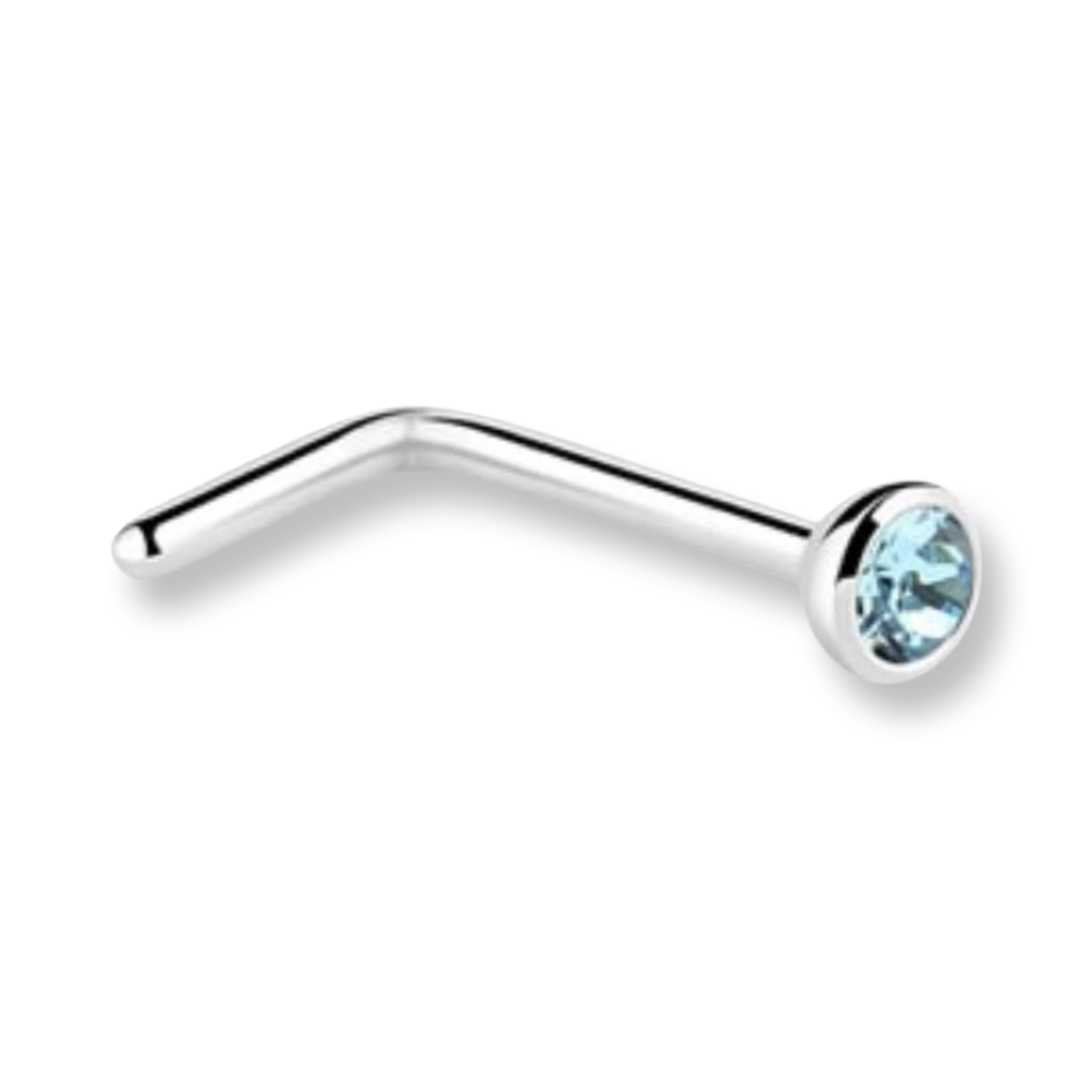 Aquamarine Surgical Steel Stud