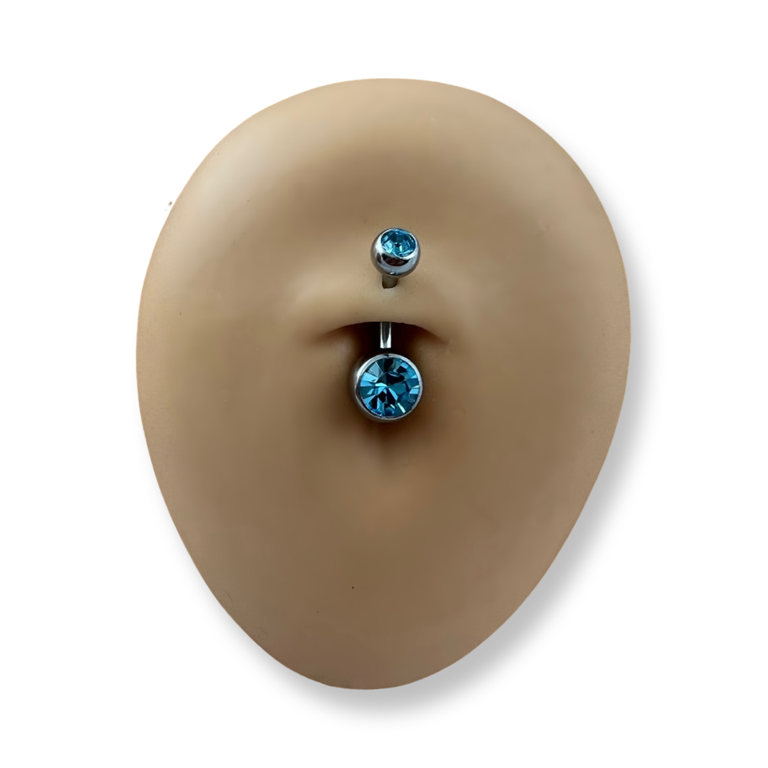 Aquamarine Crystal Belly Bar